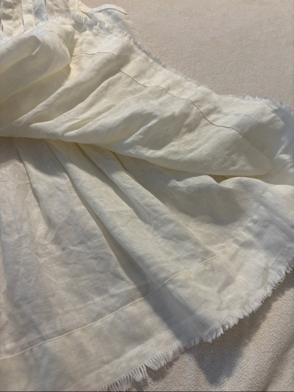 Sundance Cream colored Sleeveless Pintuck Linen top with Button Placket - Picture 8 of 9
